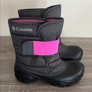 Columbia Rope Tow Kruser 2 Waterproof Snow Boots, Black and Pink, Big Kids 2